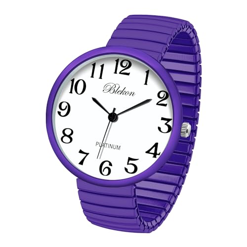 Blekon Collections PC21J Fashion Armbanduhr, supergroßes Zifferblatt, Stretch, japanisches Uhrwerk Medium lavendel von Blekon