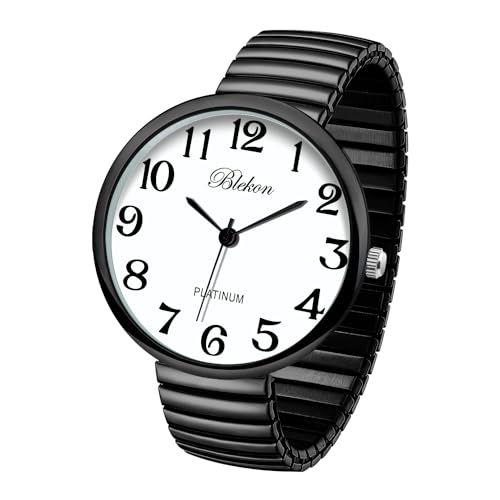 Blekon Collections PC21J Fashion Armbanduhr, supergroßes Zifferblatt, Stretch, japanisches Uhrwerk Medium schwarz von Blekon