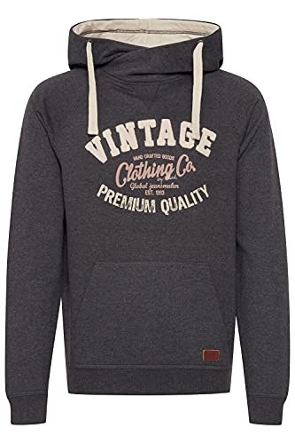 Blend Alejandro Herren Kapuzenpullover Hoodie Pullover Mit Kapuze Cross-Over-Kragen Und Fleece-Innenseite, Größe:M, Farbe:Charcoal (70818) von b BLEND