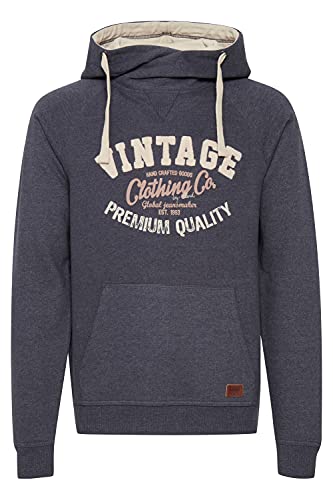 Blend Alejandro Herren Kapuzenpullover Hoodie Pullover Mit Kapuze Cross-Over-Kragen Und Fleece-Innenseite, Größe:M, Farbe:Navy (70230) von b BLEND