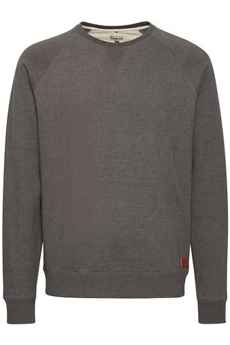 Blend BHAlex Herren Sweatshirt Pullover Sweater mit Rundhalsausschnitt Rippbündchen Baumwollmischung Regular fit, Größe:M, Farbe:Pewter Mix (70817) von b BLEND
