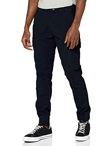 BLEND BHBHNAN Herren Cargohose Lange Hose mit Stretch und elastischer Beinabschluss Regular Fit, Größe:W36/30, Farbe:Dark Navy Blue (74645) von Blend