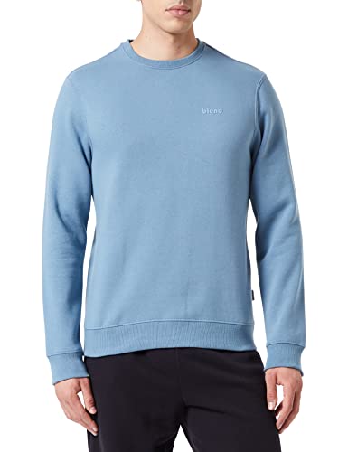 BLEND BHDownton Crew neck sweatshirt Crew neck sweatshirt Herren Sweatshirt Pullover Pulli mit Rundhalsausschnitt, Größe:M, Farbe:Bluestone (184217) von Blend