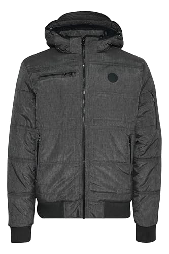 Blend BHBoris Herren Jacke Winterjacke Steppjacke gefüttert mit Kapuze Reißverschlusstaschen Rippbündchen Regular fit, Größe:M, Farbe:Granite Teddy (75127) von b BLEND