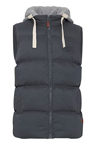 Blend BHJens Herren Weste Steppweste Outdoor Weste mit Kapuze Stehkragen Eingrifftaschen Regular fit, Größe:S, Farbe:India Ink (70151) von b BLEND