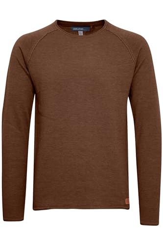 Blend John Herren Strickpullover Feinstrick Pullover Mit Rundhals Und Melierung Aus 100% Baumwolle, Größe:L, Farbe:Mocca Brown (71508) von b BLEND