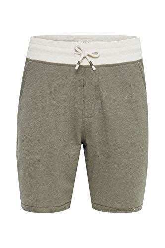 Blend Julio Herren Sweatshorts Kurze Hose Sport- Shorts aus hochwertiger Baumwollmischung Meliert, Größe:L, Farbe:Dusty Olive Green (77203) von b BLEND