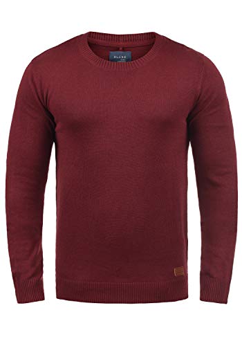 Blend BHLars Herren Strickpullover Feinstrick Pullover mit Rundhals-Ausschnitt Baumwollmischung Regular fit, Größe:XL, Farbe:Andorra Red (73811) von b BLEND