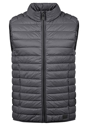 Blend BHNille Herren Weste Steppweste Outdoor Weste mit Stehkragen Reißverschlusstaschen Regular fit, Größe:M, Farbe:Ebony Grey (75111) von b BLEND
