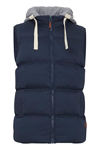 Blend BHJens Herren Weste Steppweste Outdoor Weste mit Kapuze und Stehkragen, Größe:S, Farbe:Navy (70230) von b BLEND