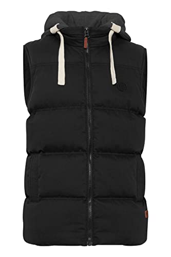 Blend BHJens Herren Weste Steppweste Outdoor Weste mit Kapuze und Stehkragen, Größe:XL, Farbe:Black (70155) von b BLEND