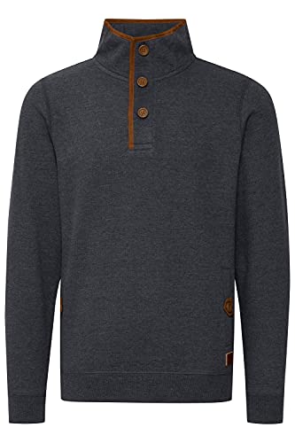 Blend Achlias Herren Troyer Sweatpullover mit Stehkragen Knöpfen und Taschen, Größe:M, Farbe:Navy (70230) von b BLEND