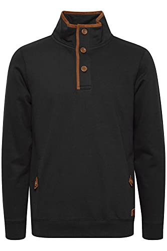 Blend Achlias Herren Troyer Sweatpullover mit Stehkragen Knöpfen und Taschen, Größe:XL, Farbe:Black (70155) von b BLEND