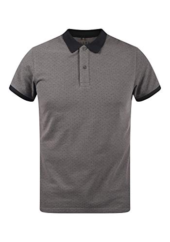 Blend Alaron Herren Poloshirt Polohemd T-Shirt mit Print, Größe:S, Farbe:Pewter Mix (70817) von b BLEND