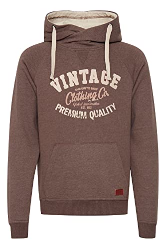 Blend Alejandro Herren Kapuzenpullover Hoodie Pullover Mit Kapuze Cross-Over-Kragen Und Fleece-Innenseite, Größe:M, Farbe:Mocca Mix (70816) von b BLEND