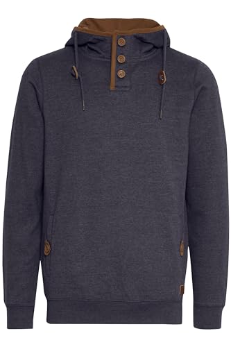 Blend BHAlexo Herren Kapuzenpullover Hoodie Pullover mit Kapuze Knopf-Verschlüsse Baumwollmischung Regular fit, Größe:L, Farbe:Navy (70230) von b BLEND