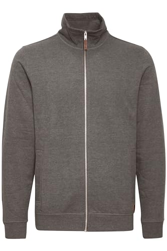 Blend Alio Herren Sweatjacke Cardigan Ohne Kapuze Mit Reißverschluss Stehkragen Und Fleece-Innenseite, Größe:M, Farbe:Pewter Mix (70817) von b BLEND