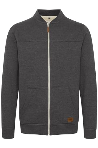 Blend Arco Herren Sweatjacke Collegejacke Cardigan Jacke mit Kurzem Stehkragen, Größe:L, Farbe:Charcoal (70818) von b BLEND