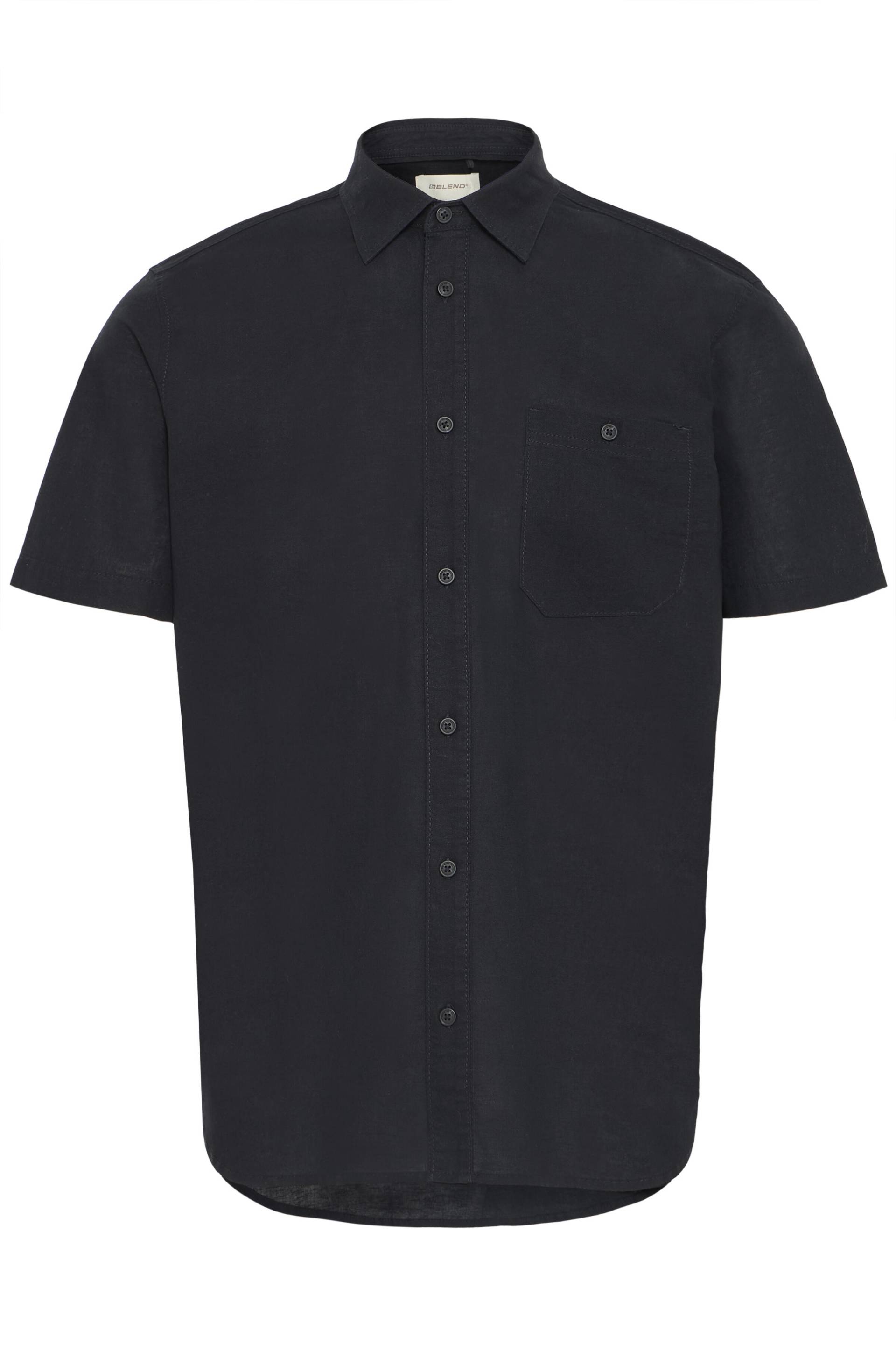 Blend - BHBAY linen SS shirt PP NOOS black - Gr. - XL von Blend