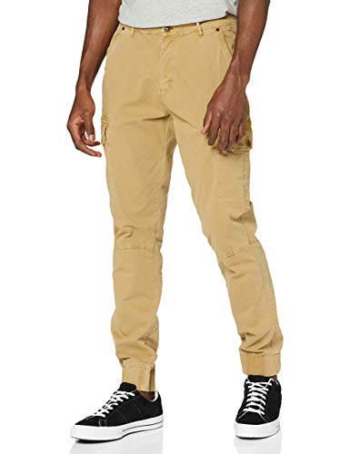 BLEND BHBHNAN Herren Cargohose Lange Hose mit Stretch und elastischer Beinabschluss Regular Fit, Größe:W38/34, Farbe:Sand Brown (75107) von b BLEND