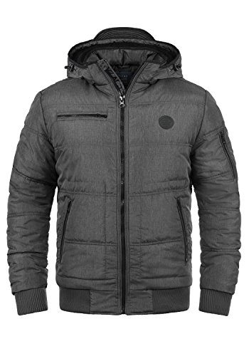 Blend BHBoris Teddy Herren Steppjacke Winterjacke gefüttert mit Kapuze, Größe:S, Farbe:Granite Teddy (75127) von b BLEND