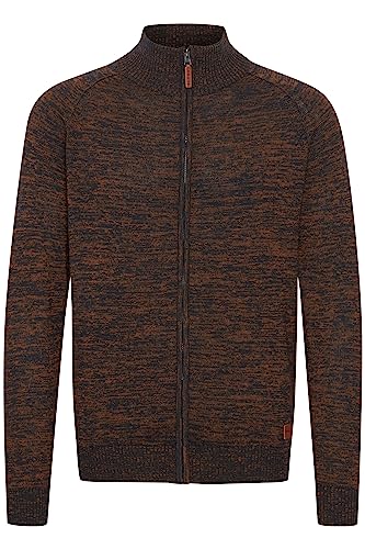 Blend BHDaniri Herren Strickjacke Cardigan Feinstrick mit Stehkragen und Reißverschluss, Größe:M, Farbe:Burned Orange (73823) von b BLEND