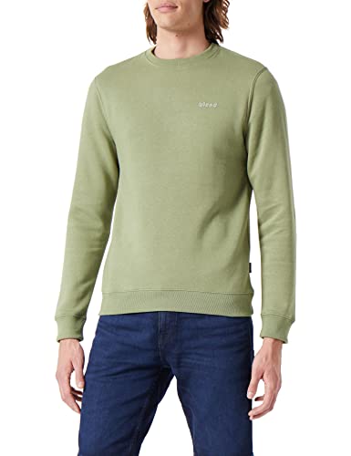 Blend BHDownton Crew Neck Sweatshirt Crew Neck Sweatshirt Herren Sweatshirt Pullover Pulli mit Rundhalsausschnitt, Größe:L, Farbe:Oil Green (170115) von Blend