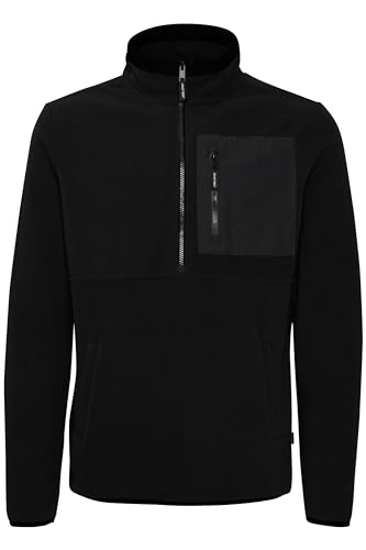Blend BHFloren Herren Fleecepullover Pullover mit Stehkragen Brusttasche Eingrifftaschen Regular fit, Größe:M, Farbe:Black (194007) von Blend