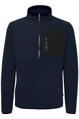 Blend BHFloren Herren Fleecepullover Pullover mit Stehkragen Brusttasche Eingrifftaschen Regular fit, Größe:M, Farbe:Dress Blues (194024) von Blend