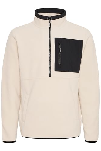 Blend BHFloren Herren Fleecepullover Pullover mit Stehkragen Brusttasche Eingrifftaschen Regular fit, Größe:M, Farbe:Oatmeal (130401) von Blend