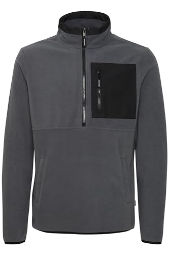 Blend BHFloren Herren Fleecepullover Pullover mit Stehkragen Brusttasche Eingrifftaschen Regular fit, Größe:XL, Farbe:Iron Gate (193910) von Blend