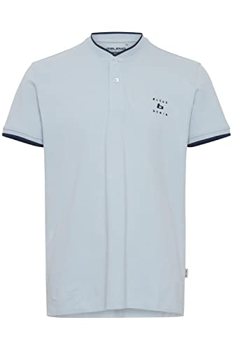 Blend 20715179 Polo Herren Poloshirt Polohemd Stehkragen mit Knopfleiste Hochwertiger Baumwoll-Pique Regular Fit, Größe:L, Farbe:Celestial Blue (144210) von b BLEND