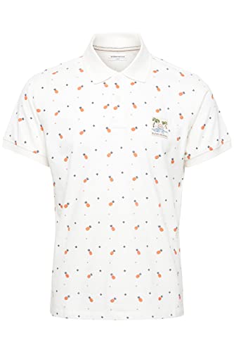 Blend 20715471 Polo Herren Poloshirt Polohemd Fruchtmuster Polokragen Regular Fit Pique-Qualität, Größe:M, Farbe:Snow White (110602) von b BLEND