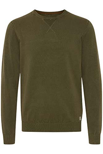 Blend BHPullover Herren Strickpullover Feinstrick Pullover mit Rundhalsausschnitt aus 100% Baumwolle, Größe:3XL, Farbe:Olive Night (190515) von b BLEND