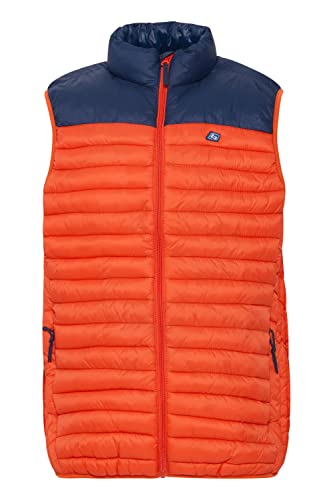 Blend 20715259 Outerwear Herren Weste Steppweste Outdoor Weste leicht gesteppte Winterweste mit Stehkragen und Color-Bock Optik Regular Fit, Größe:3XL, Farbe:Paprika (171553) von b BLEND