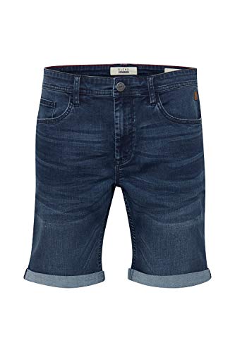 Blend Bendigo Herren Jeans Shorts Kurze Denim Hose elastisches Material mit Stretchanteil Slim Fit, Größe:L, Farbe:Denim Darkblue (76207) von b BLEND