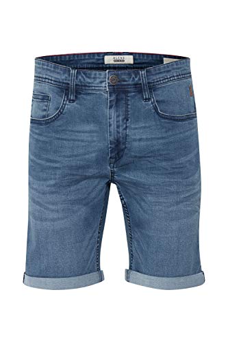 Blend Bendigo Herren Jeans Shorts Kurze Denim Hose elastisches Material mit Stretchanteil Slim Fit, Größe:S, Farbe:Denim middleblue (76201) von b BLEND