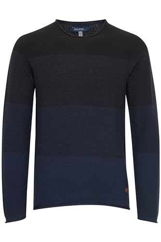 Blend Benno Herren Strickpullover Feinstrick Pullover Mit Rundhalsausschnitt Aus 100% Baumwolle, Größe:M, Farbe:Dark Navy Blue (74645) von b BLEND