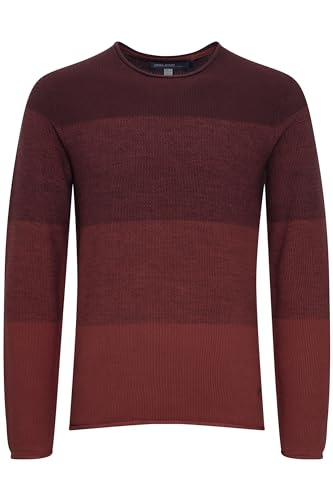 Blend Benno Herren Strickpullover Feinstrick Pullover Mit Rundhalsausschnitt Aus 100% Baumwolle, Größe:XXL, Farbe:Wine Red (73812) von b BLEND