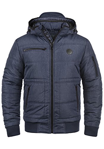 Blend Boris Herren Winter Jacke Steppjacke Winterjacke gefüttert mit Stehkragen und Abnehmbarer Gefütterter Kapuze, Größe:S, Farbe:Navy (70230) von b BLEND