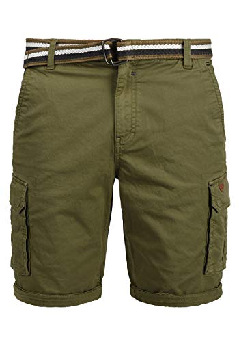 Blend Brian Herren Cargo Shorts Bermuda Kurze Hose Mit Gürtel Regular Fit, Größe:M, Farbe:Martini Olive (77238) von b BLEND