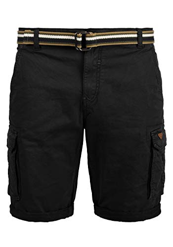 Blend Brian Herren Cargo Shorts Bermuda Kurze Hose Mit Gürtel Regular Fit, Größe:S, Farbe:Black (70155) von b BLEND