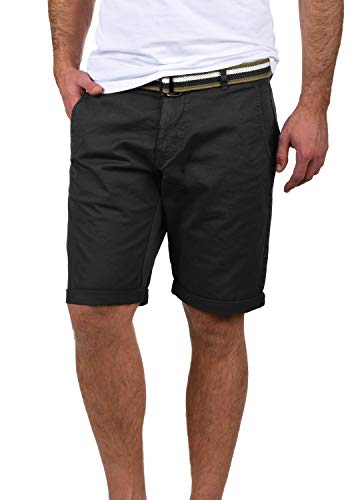 Blend Bruno Herren Chino Shorts Bermuda Kurze Hose Mit Gürtel Regular Fit, Größe:XL, Farbe:Black (70155) von b BLEND