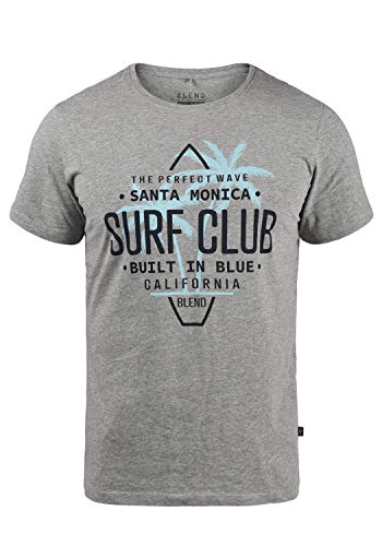 Blend Califo Herren T-Shirt Kurzarm Shirt mit Print und Rundhalsausschnitt, Größe:XL, Farbe:Stone Mix (70813) von b BLEND