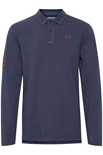 Blend Dahoud Herren Longsleeve Poloshirt Langarmshirt Shirt Mit Polokragen Polohemd Aus 100% Baumwolle, Größe:M, Farbe:Navy (70230) von b BLEND