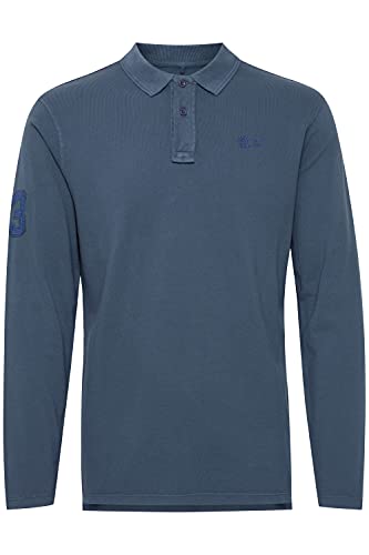 Blend Dahoud Herren Longsleeve Poloshirt Langarmshirt Shirt mit Polokragen Polohemd, Größe:M, Farbe:Ensign Blue (70260) von b BLEND