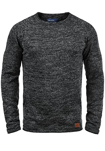 Blend BHDan Herren Strickpullover Feinstrick Pullover mit Rundhalsausschnitt, Größe:XXL, Farbe:Black (70155) von b BLEND