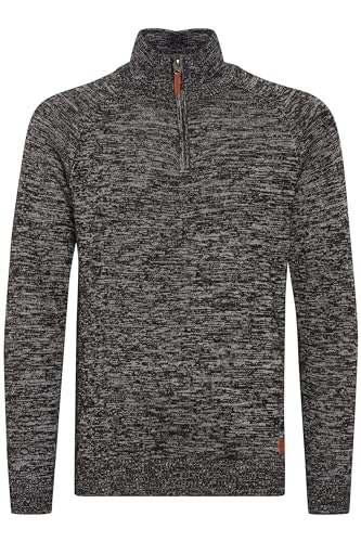 Blend Danovan Herren Strickpullover Troyer Feinstrick Pullover mit Stehkragen und Reißverschluss, Größe:XXL, Farbe:Black (70155) von b BLEND