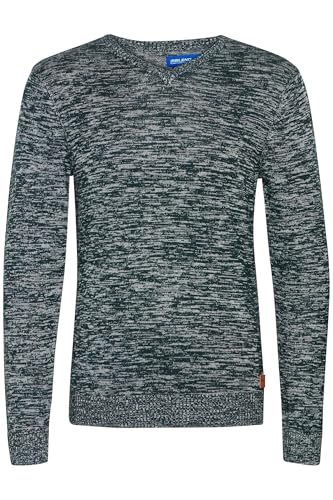Blend BHDansel Herren Strickpullover Feinstrick Pullover mit V-Ausschnitt Rippbündchen Baumwollmischung Regular fit, Größe:2XL, Farbe:Navy (70230) von b BLEND