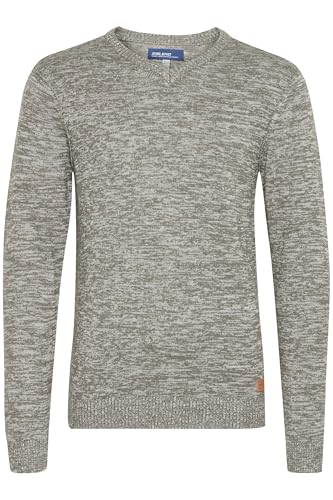 Blend BHDansel Herren Strickpullover Feinstrick Pullover mit V-Ausschnitt, Größe:XXL, Farbe:Zink Mix (70815) von b BLEND